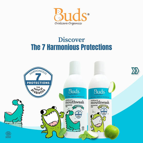 BUDS Children’s Mouthwash (Green Apple/Fresh Mint) 有機益生元七重防護兒童漱口水 (青蘋果/清新薄荷) 300ml