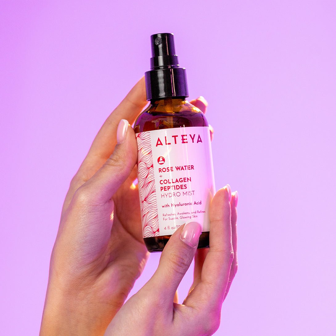 ALTEYA Rose Water + Collagen Peptides Hydro Mist 有機膠原勝肽玫瑰花水 [120ml] - MINT Organics