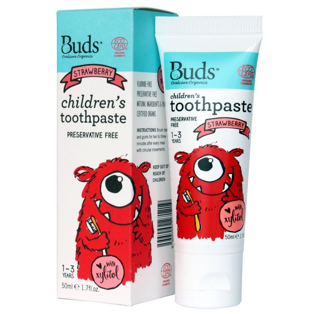 BUDS Children's Toothpaste with Xylitol 有機幼兒牙膏 (1-3歲) [50ml] - MINT Organics