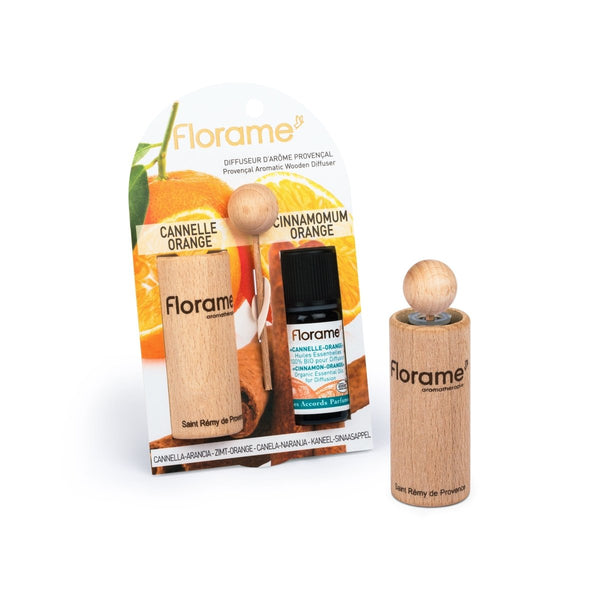 FLORAME Provencal Wooden Diffuser 普羅旺斯香薰精油小木瓶 - Organic Cinnamon Orange 肉桂橙 - MINT Organics