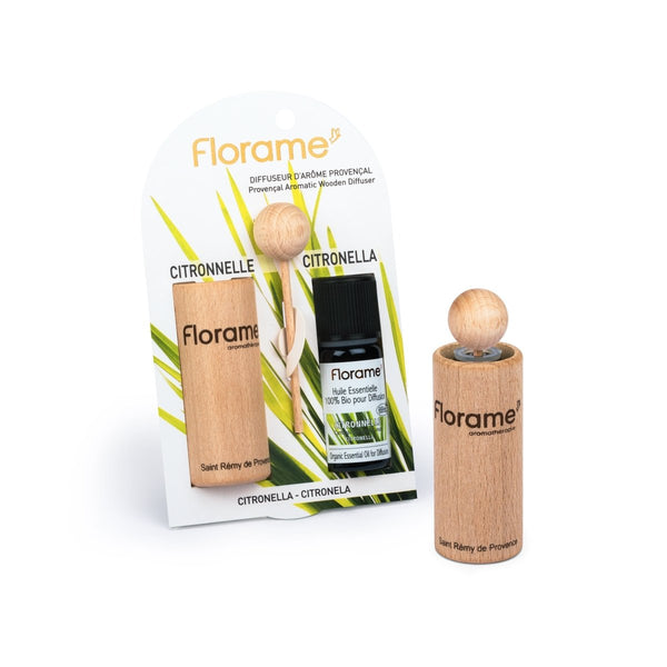 FLORAME Provencal Wooden Diffuser 普羅旺斯香薰精油小木瓶 - Organic Citronella 香茅油 - MINT Organics