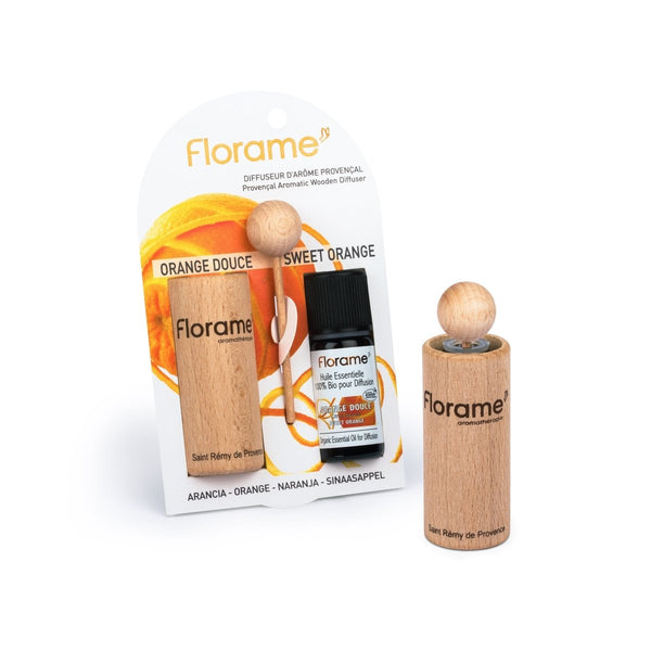 FLORAME Provencal Wooden Diffuser 普羅旺斯香薰精油小木瓶 - Organic Sweet Orange 甜橙 - MINT Organics