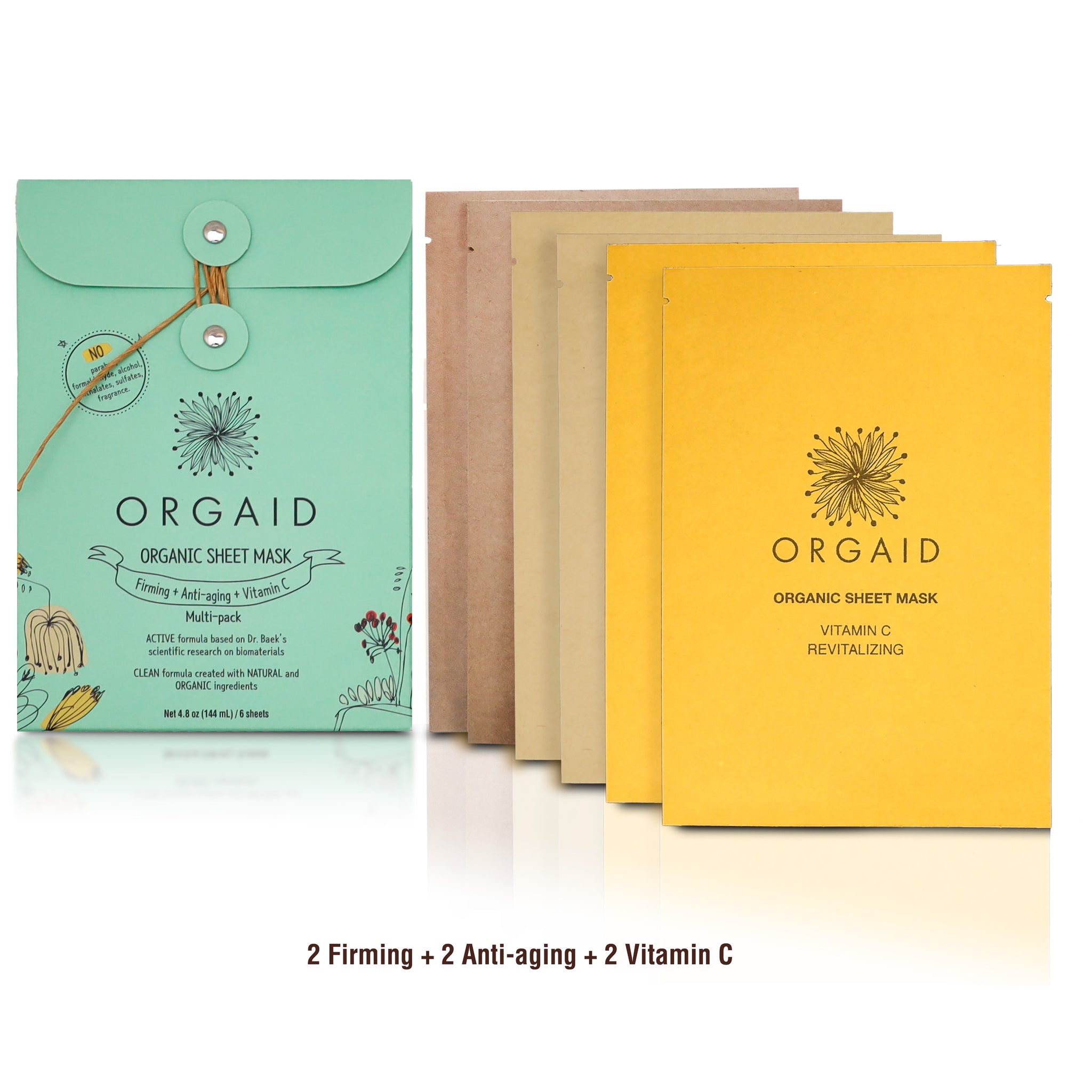 ORGAID Multi-pack Organic Sheet Mask 全方位修護有機面膜 [6pcs]